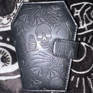 Black Embossed Coffin Wallet